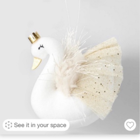SWAN BALLET CHRISTMAS TREE ORNAMENT GOLD WINGS CROWN SEQUINS WONDERSHOP 2022 NWT - Picture 6 of 9